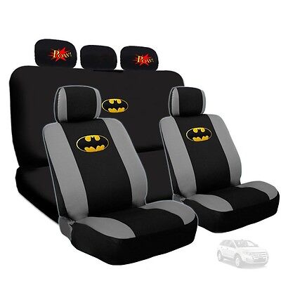 For Ford Batman Deluxe Car Seat Covers and Classic POW Logo Headrest Covers
