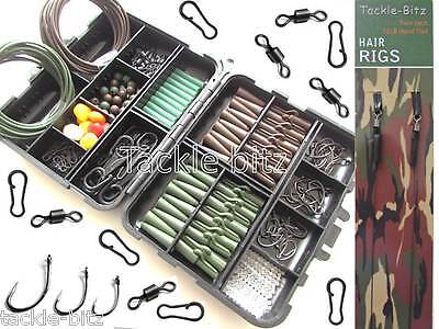 Fishing Tackle Box New Carp Weights Safety Clips Hooks Swivels Hair rigs