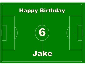 Novelty Personalised Football Pitch A4 Edible Icing Cake ...