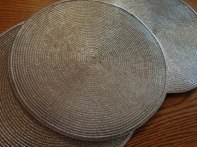 (NEW) -Set of 4- Contemporary Silver Placemats ...