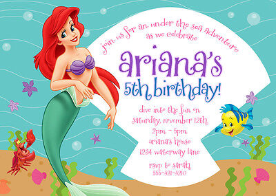 Mermaid Birthday Party Invitations on Printing   Personalization Invitations   Announcements