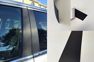 Fits Hyundai Equus 2011-2016 Vinyl Black Carbon Fiber Pillar Posts Trim