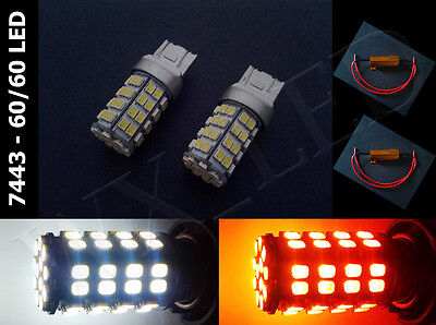 7443 7444 White Amber Switchback 60/60 120 Led Light Bulbs With Resistors Type 1