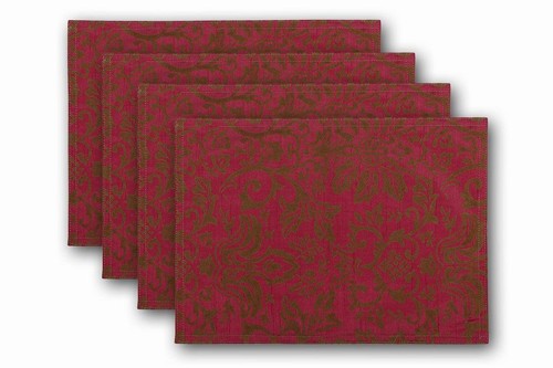 Set of 4 Euphoria Burgundy Kitchen Placemats ...