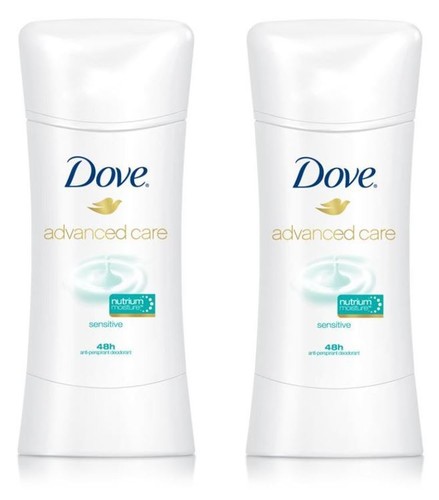 * LOT OF 2 * DOVE Advanced Care Sensitive 48hr Anti-perspirant Deodorant