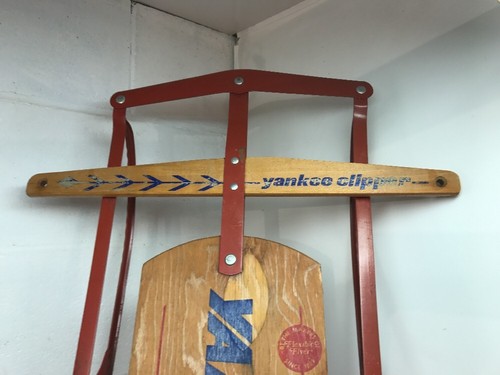 Vintage Yankee Clipper Wooden Sled Flexible Flyer Oct. 1975 Back Rail