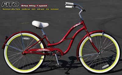 Aluminum Frame, Fito Brisa Alloy 1-speed Women's 26" Beach Cruiser Bikes burg