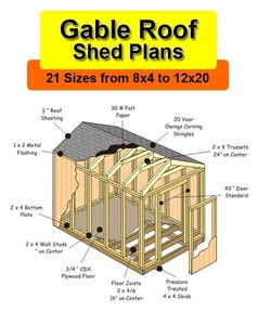 Garden Shed Plans in 21 sizes from 8x4 to 12x20