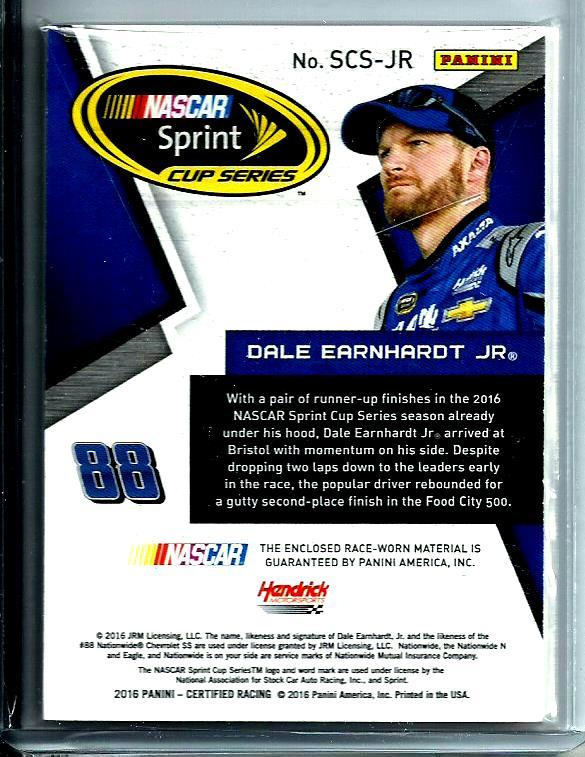 2016 Certified Nascar Dual Swatches Mirror Orange Dale Earnhardt Jr. D # 19/99