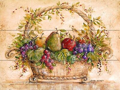 24 x 18 Art Mural Ceramic Fruits ...