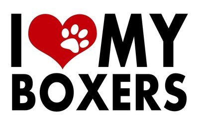 boxers,BOXER boxers i love my dogs heart stickers puppies pets