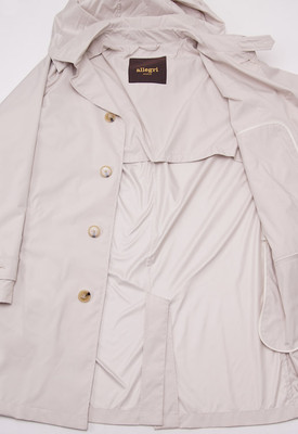 Pre-owned Allegri $895  Beige 'city Nylon' Lightweight Packable Trench Coat 48/m Jacket