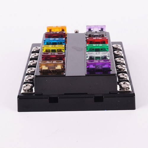 Universal Car Boat 12 Way Circuit Standard Ato Blade Fuse ... way circuit car automotive atc ato blade fuse box 