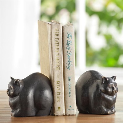 Chubby Cats pair of Cast Iron Book ...