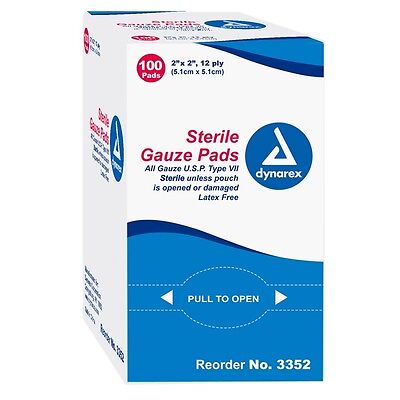 STERILE GAUZE PAD SPONGES 2x2 12-PLY BOX ...