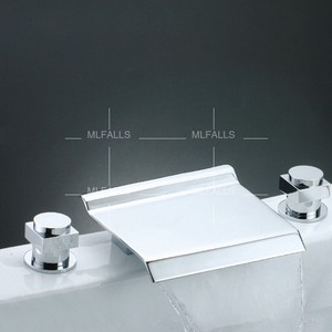 Modern-3-hole-widespread-brass-chromed-deck-Mount-waterfall-Bathroom ...