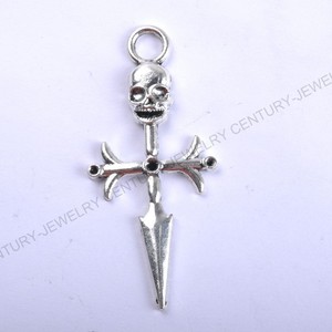 and lots Silver Cross Free 2pcs pendants Charms Shipping charms cross  Pendants Tibetan 63X28MM