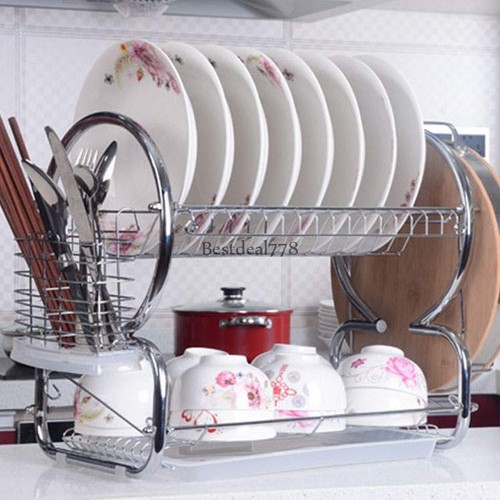 Chrome Kitchen Dish Cup Drying Rack Drainer ...