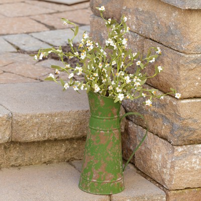 New GRUNGY GREEN PITCHER Rustic Green Metal ...