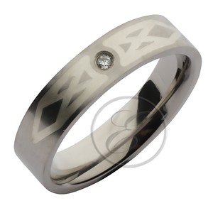 Details about 6mm Titanium Designed Flat Court CZ Wedding Ring M-Z