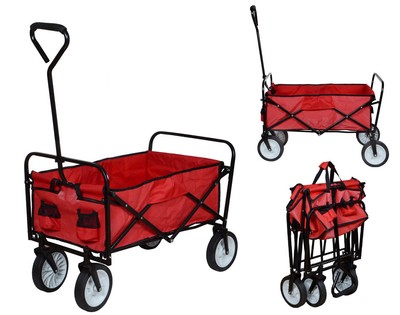 Folding Utility Wagon Collapsible Garden Cart Shopping ...