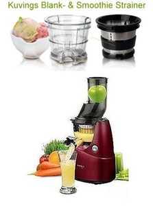 Kuvings Whole Slow Juicer B6000 Rot + Sorbet & Smoothie Strainer + Rezepte