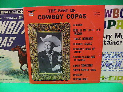 Cowboy Copas 3 VINTAGE RECORD LOT Best Of 1975 Bob Jones Country Entertainer