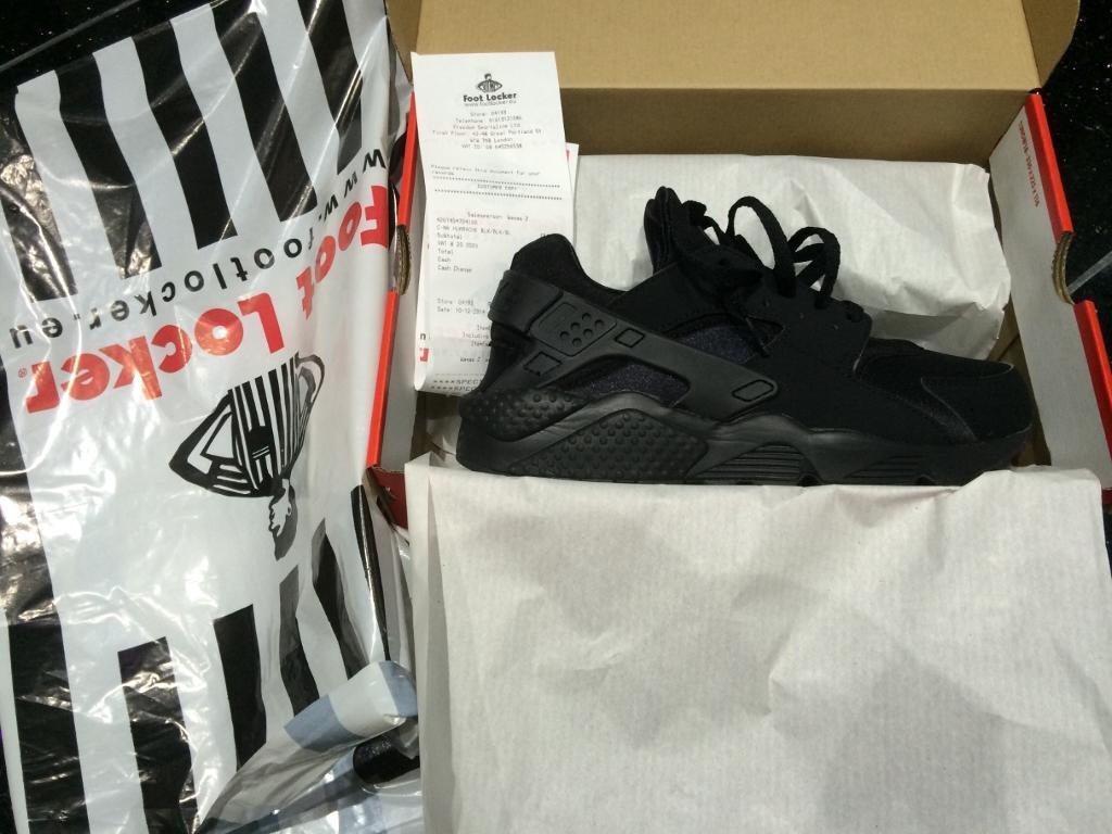 ... , Triple Black Huaraches with Foot Locker receipt. Most sizes hurry