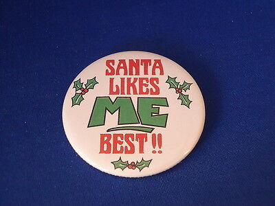 SANTA LIKES ME BEST!! Lot of 12 BUTTONS Christmas pins badges STOCKING (Best Christmas Stocking Stuffers)