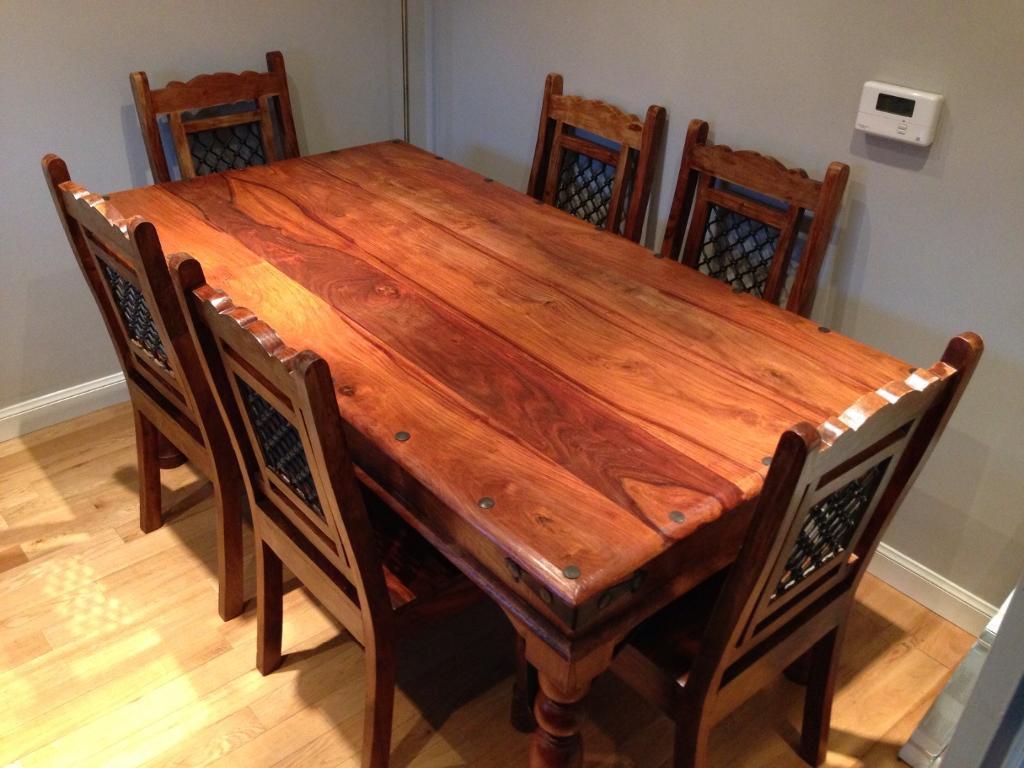 Dark wood dining table and 6 chairs for sale  United Kingdom  Gumtree