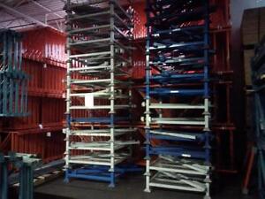 Stacking Rack with mesh deck bottoms 4" x 4' x 6'6' tall
