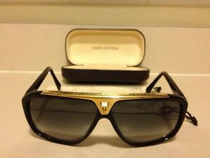 Louis Vuitton Evidence Sunglasses 100 Authentic Z0350W Black Gold | eBay