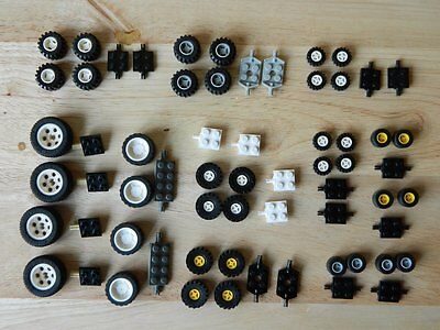 LEGO WHEELS 100 pieces set pack city like 6118 small medium large tyre axle hub
