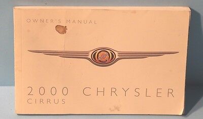 00 2000 Chrysler Cirrus owners manual