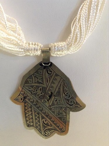 Moroccan-Tribal-Pendant-Silk-Necklace-Hansa-Khamsa-Hand-Lucky-amulet