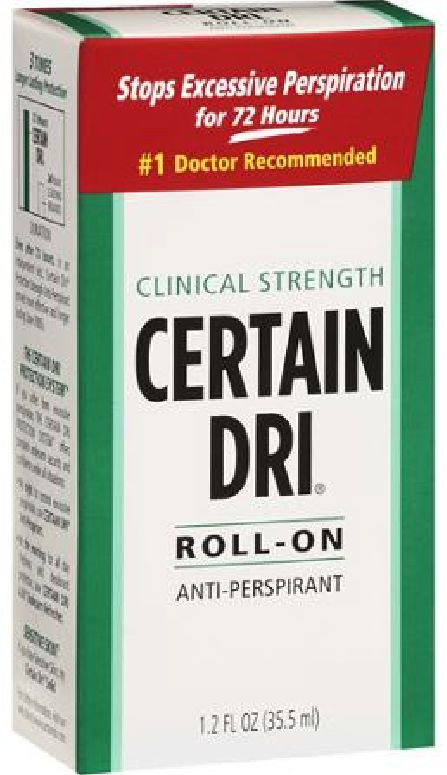 Certain Dri Anti-perspirant Roll-On Perspiration DEODORANT Excessive Sweat