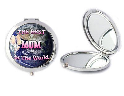 The Best Mum In The World Compact Mirror Ladies Birthday Mothers Day Gift