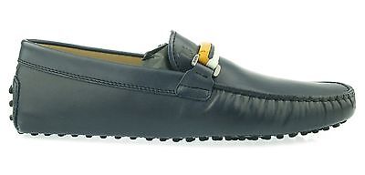 Pre-owned Tod's Man's Shoes Mocassin Loafers Gommino Driver 100% Autenthic M1p2us In Blue -  Leather