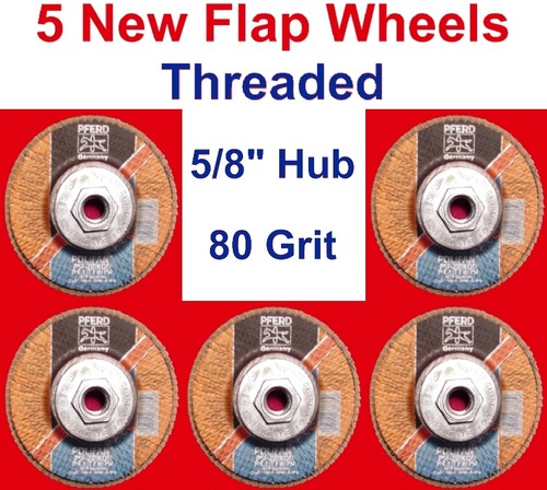 5 NEW PFERD POLIFAN FLAP WHEEL DISC,4-1/2