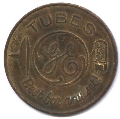 GE TUBES TOKEN * BEST FOR ANY SET * 5 KNOWN !!! * RARE !! 