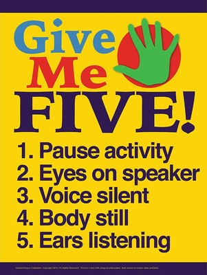 give me five classroom management poster