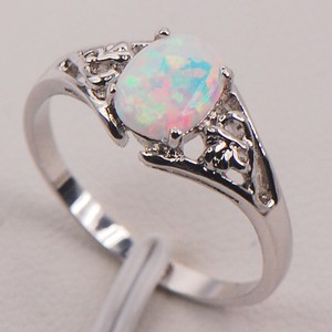 White-Fire-Opal-925-Sterling-Silver-Gemstone-Jewelry-Ring-Size-5-6-7-8 ...