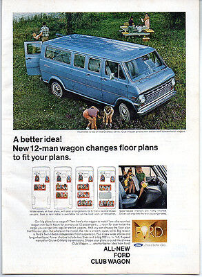 1968 Vintage Ad Ford Club Wagon Full Size Van A Better