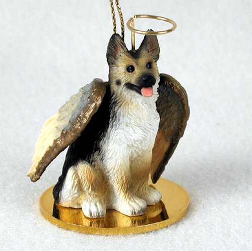 German Shepherd Dog Figurine Ornament Angel Statue ...