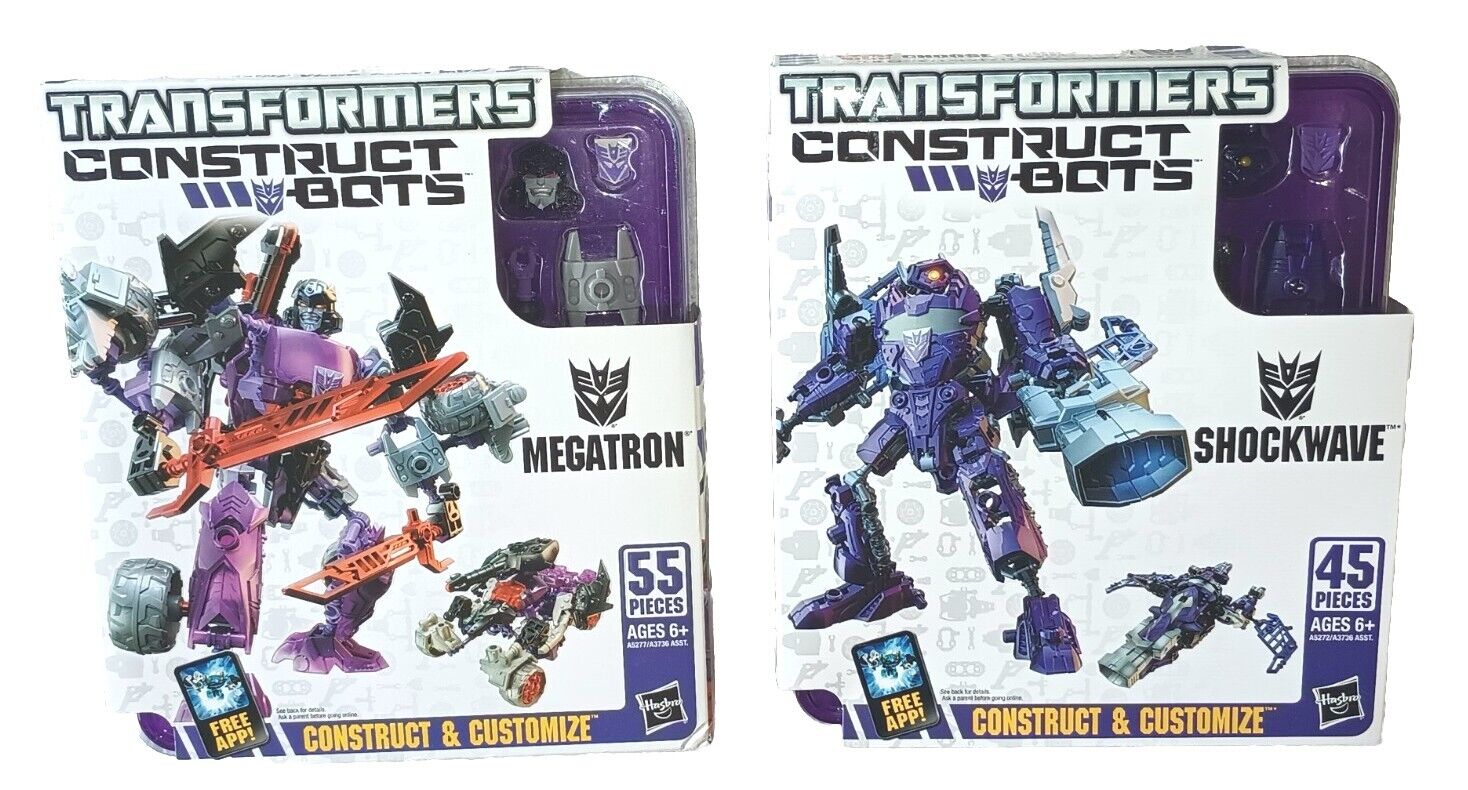 Transformers Construct Bots Lot MEGATRON SHOCKWAVE Elite Class E1:05 E1:08 New