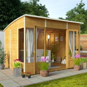 WOODEN CORNER SUMMERHOUSE HOUSE OUTDOOR GARDEN SHED OFFICE 