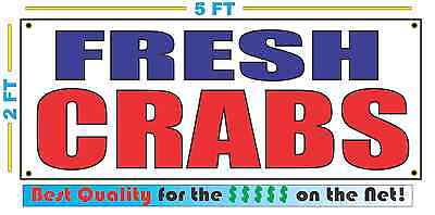 FRESH CRABS Banner Sign NEW Larger Size Best Quality for the $$$ Fish
