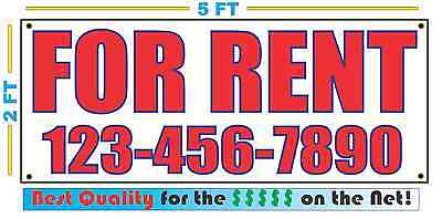 FOR RENT w CUSTOM PHONE Banner Sign NEW Larger Size Best Price for The