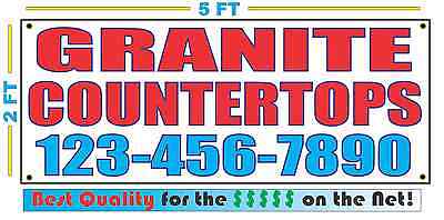 GRANITE COUNTERTOPS w CUSTOM PHONE Banner Sign Larger Best Quality for The (The Best Granite Countertops)