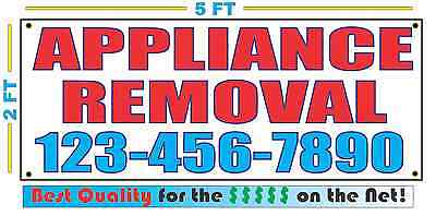 APPLIANCE REMOVAL w CUSTOM PHONE Banner Sign Larger Size Best Quality for The